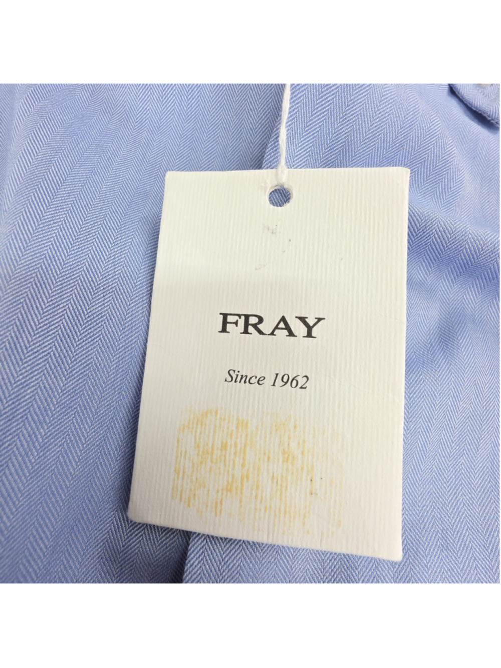 Quiet Luxury Fray Dress Shirt Mens 2XL Blue Herringbone Italian Button Down - Picture 5 of 16